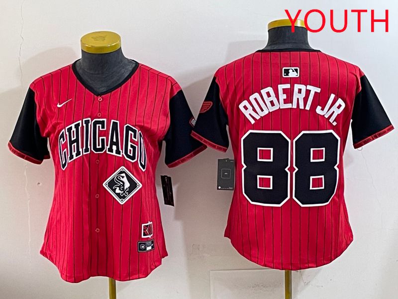 Youth 2025 Chicago White Sox #88 Robert jr Red Joint Name Nike MLB Jersey style 15